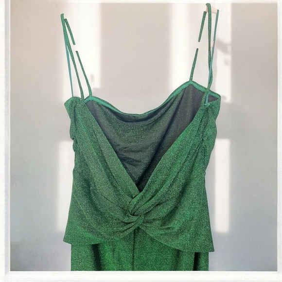 REFORMATION Breslin Midi Slip Dress Phthalo Green Minimalist Open Back Size XL - Picture 5 of 5